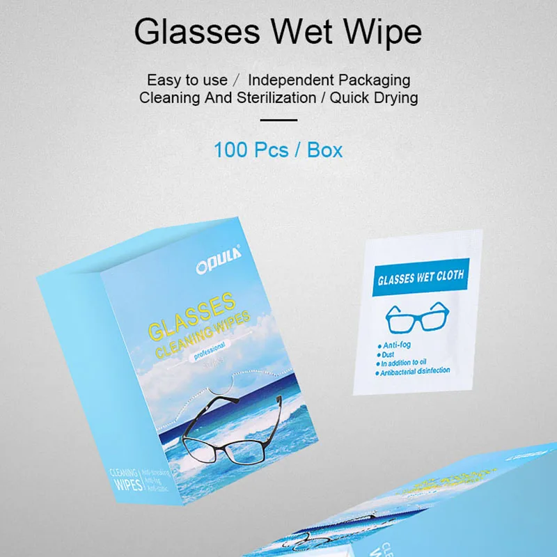 

Disposable Glasses Cleaning Wipes Quick Dry Wipes For Any Screen Lens Cleaning Wet Towel Supplies