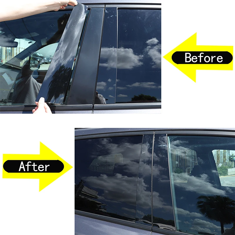 Глянцевая черная Зеркальная Наклейка на дверь и окно для Honda Pilot 2015-2022