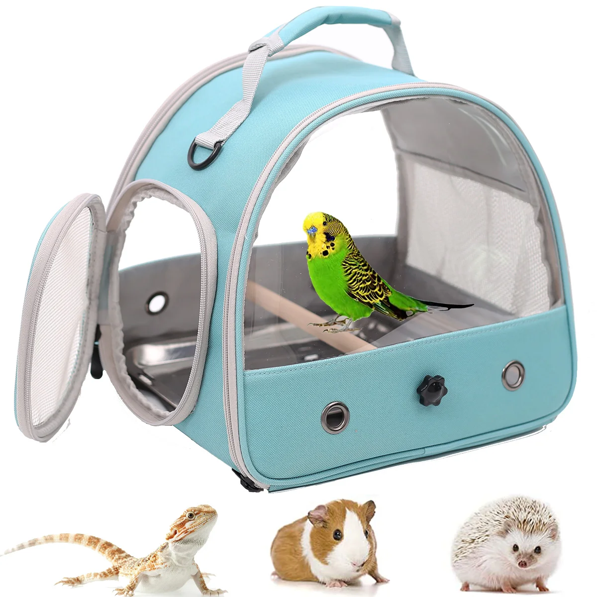 

Small Pet Backpack Portable Travel Backpack Side Window Foldable Outdoor Rat Rabbit Parakeet Bird Carrier Bag