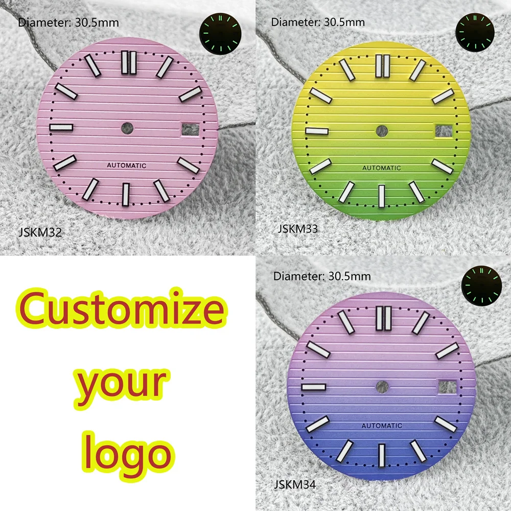 Зеленые светящиеся стерильные автоматические механические часы 30 5 мм