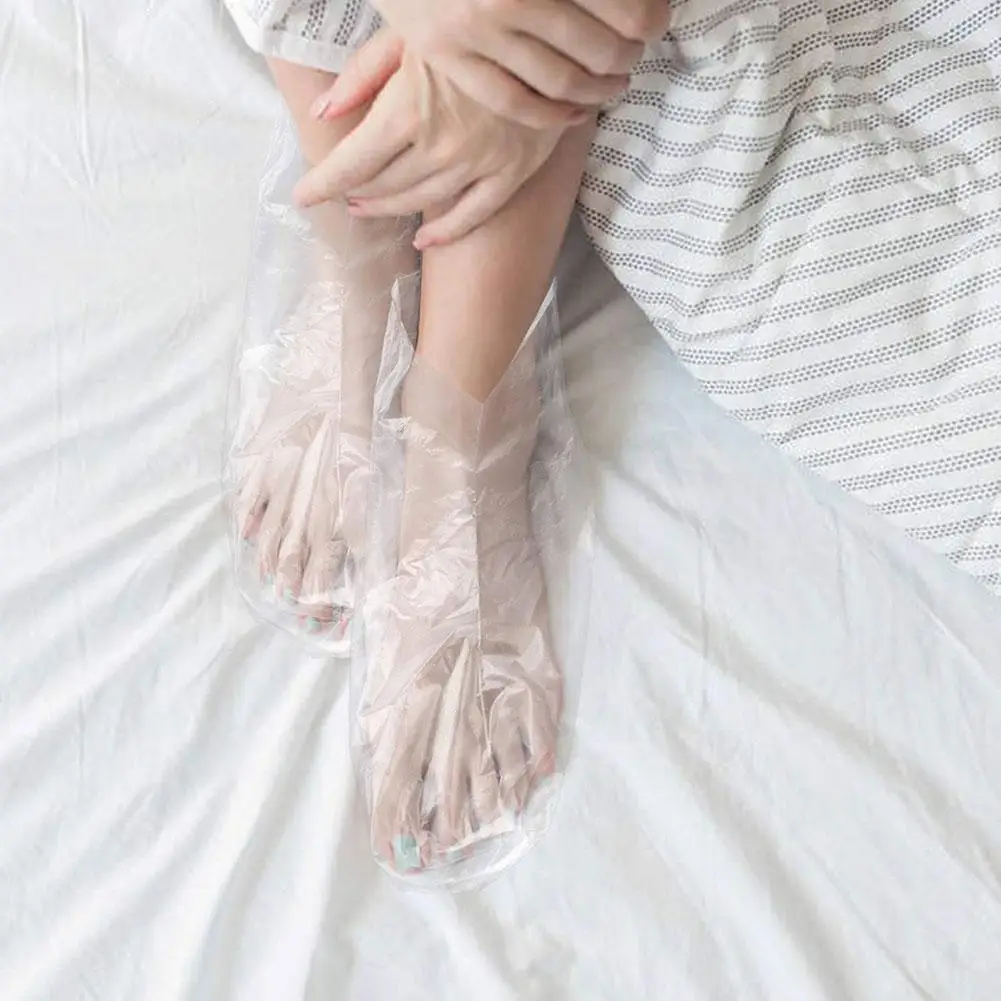 100 шт./упак. одноразовые чехлы для ног пластиковые прозрачные обуви парафиновые