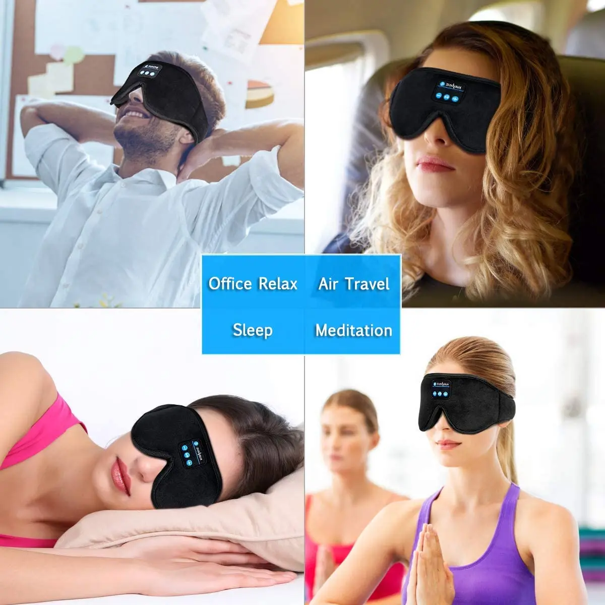 Bluetooth Sleep Headphones 3D Headband Wireless Music Eye Mask Thin Soft Elastic Breathable Sleeping Earphones for Side Sleepers enlarge