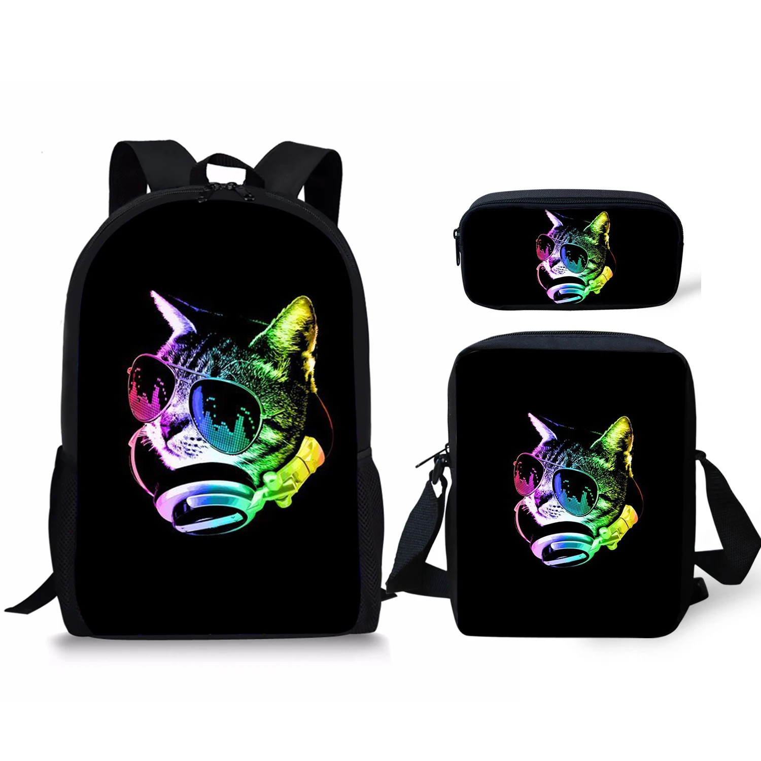 2022 Trend Rock Animal Pattern 3pcs School Bags for Boys Pen Cases Students Satchel Set Cool Notebook Backpack Free Shipping