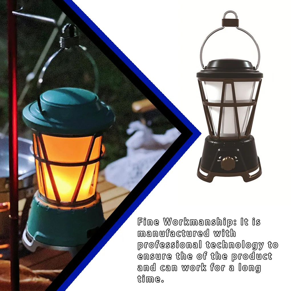 

Camping Portable Retro Lantern Vintage Tent Lighting Lantern Decoration Waterproof Outdoor Garden Street Path Lawn 2000mAh Lamp