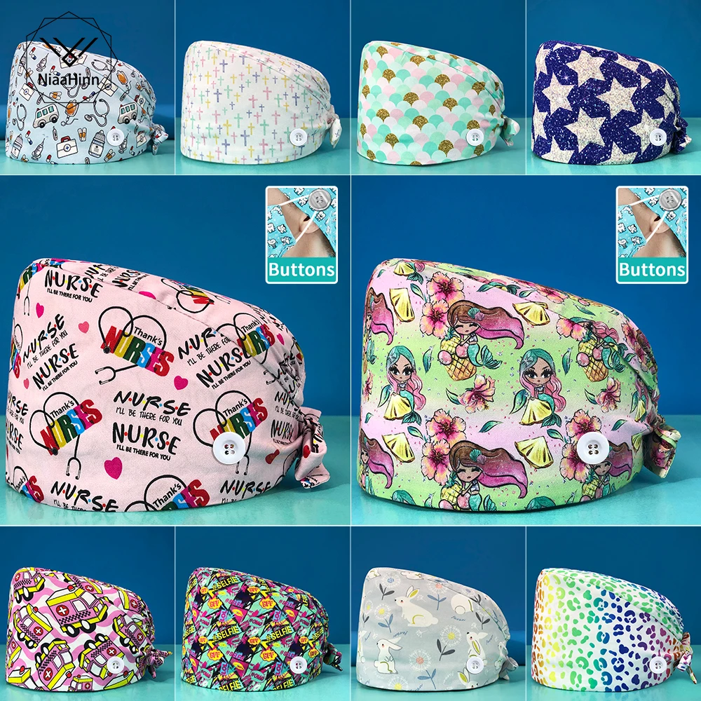 

Cool Outdoor Play Pullover Caps Fashion Pure Cotton Sweat-absorbent Unisex Cartoon Anime Print Wholesale Scrubs Hats Adjustable