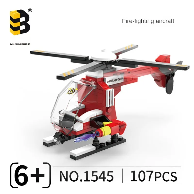 

Fire Fighting Aircraft Building Blocks 1545 Small Particle Aircraft Building Blocks Toy Children Assembly Puzzle Gift Toys