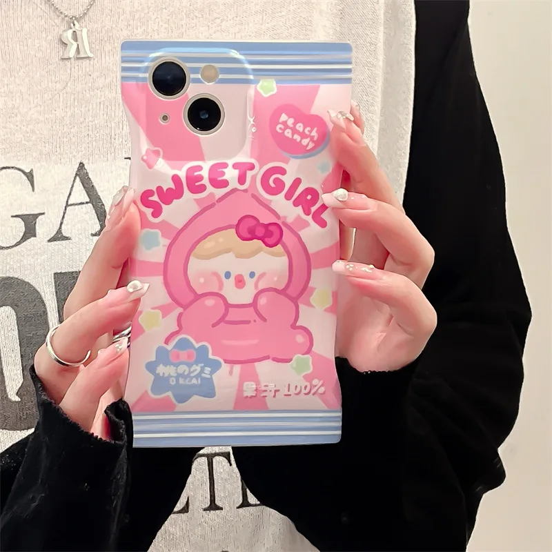 

Cute Peach Candy Phone Case for Apple Huawei OPPO Xiaomi Vivo Samsung