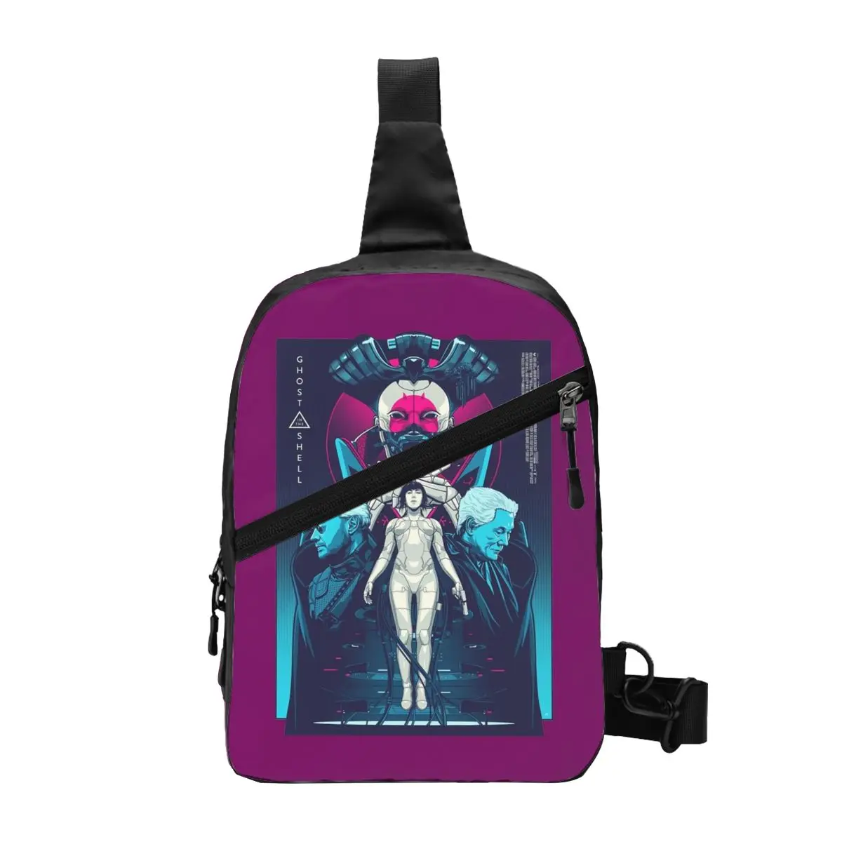 

Ghost In The Shell Chest Bag Anime Funny Crossbody Bags Men Business Fishing Motorcycle Sling Bag