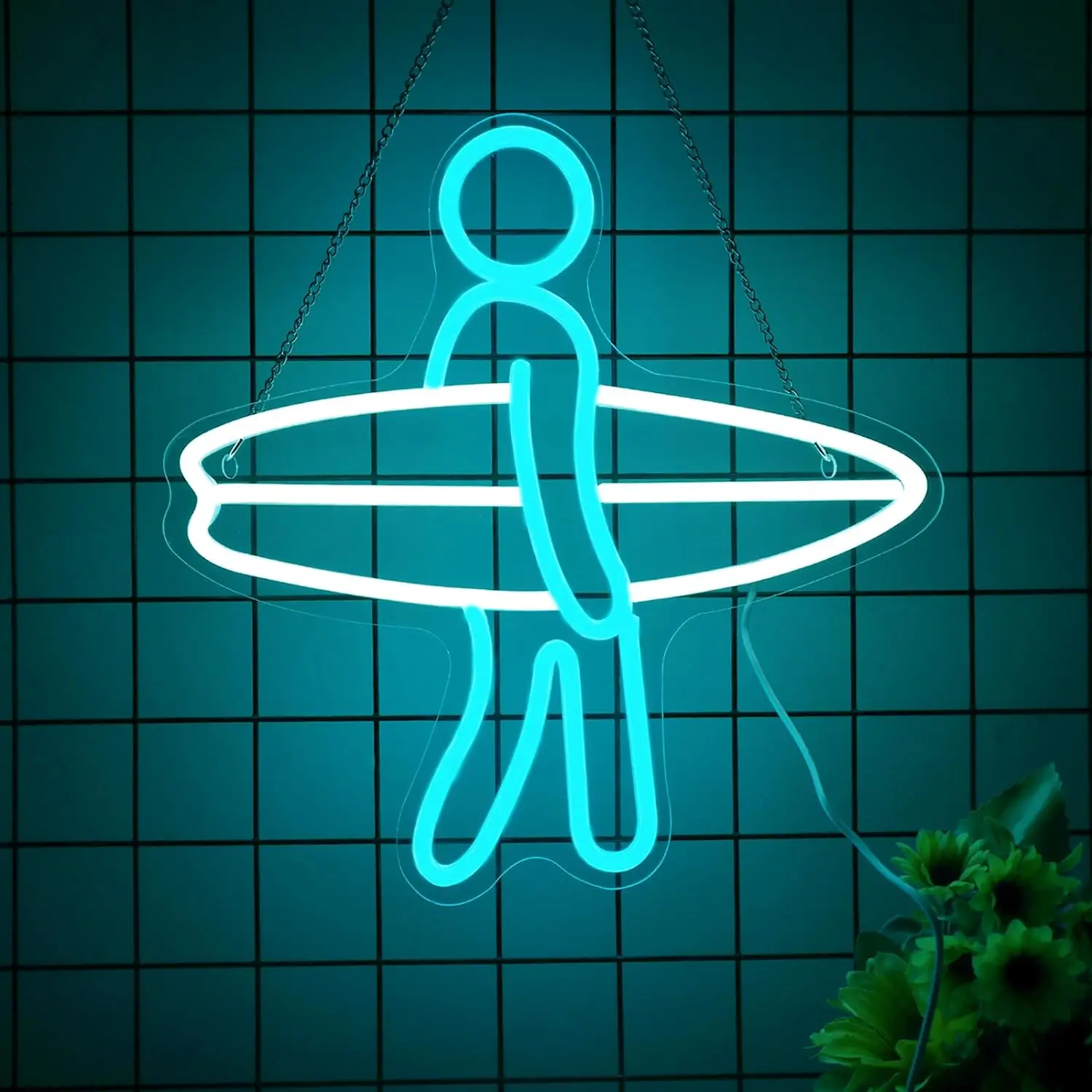 Неоновая вывеска для серфинга Фотофон неоновый знак тренажерного зала спальни