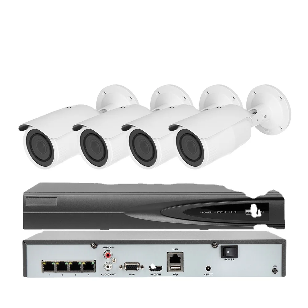 

Hitosion Oem 4K 2MP 4MP комплект камер 4CH 8CH NVR Kit Bullet PoE Система видеонаблюдения IP-камеры