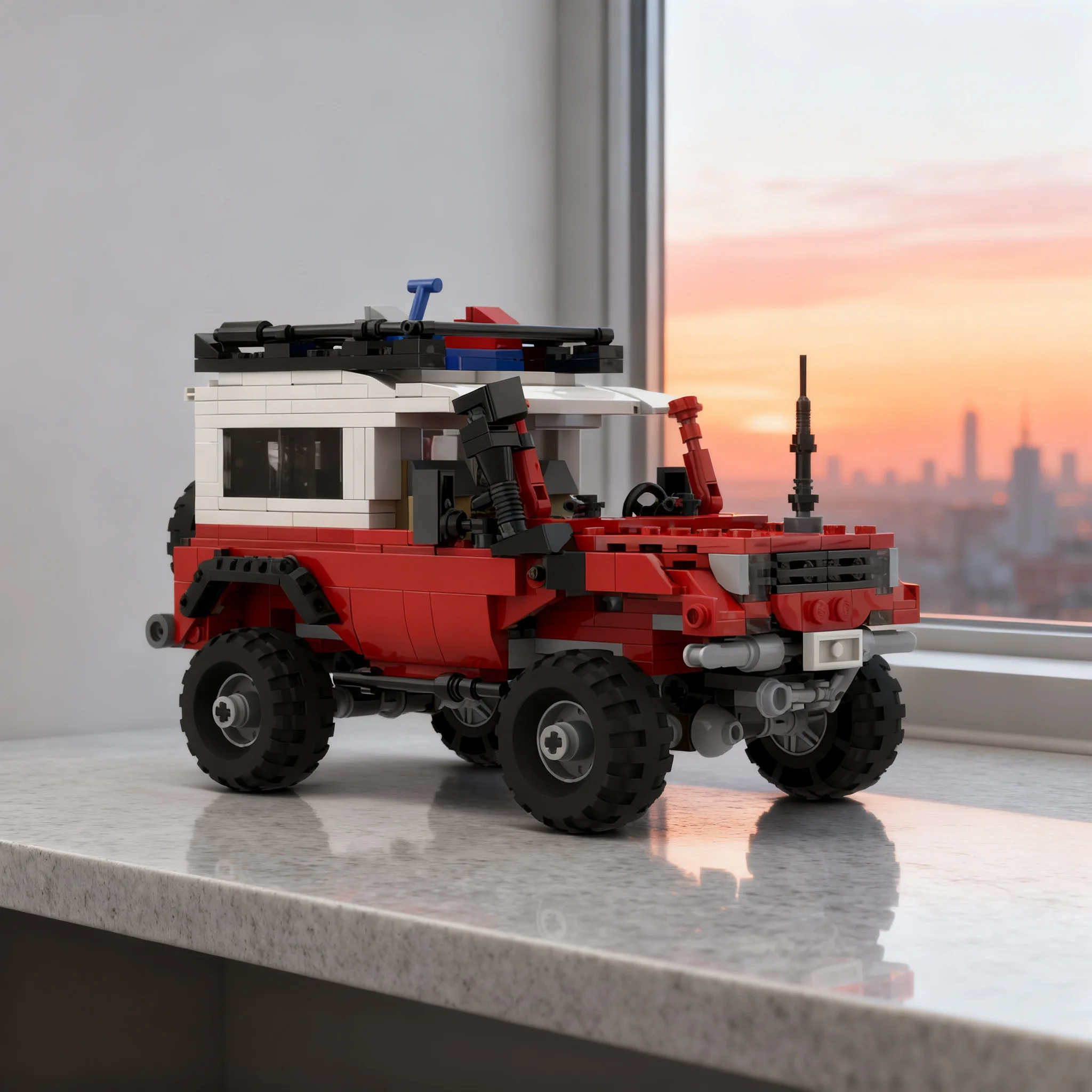 Фото 525 деталей MOC LJ73 Toyota Landcruiser V3 City Champions, конструктор, набор для сборки, идея для творчества, детский конструктор, рождественский подарок, игрушка №1