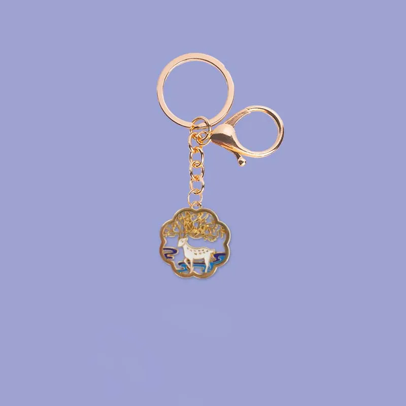 

Cartoon Keychain Deer Cute Keychain Bag Pendant Chinese Style Jewelry Accessories Car Keychain Girl Valentine's Day Gift