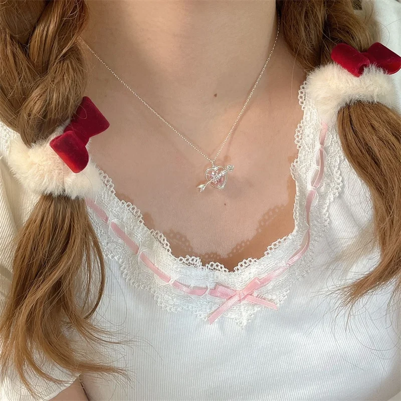 Модное ожерелье с подвеской в виде ангела стрелы сердца Любовное для женщин