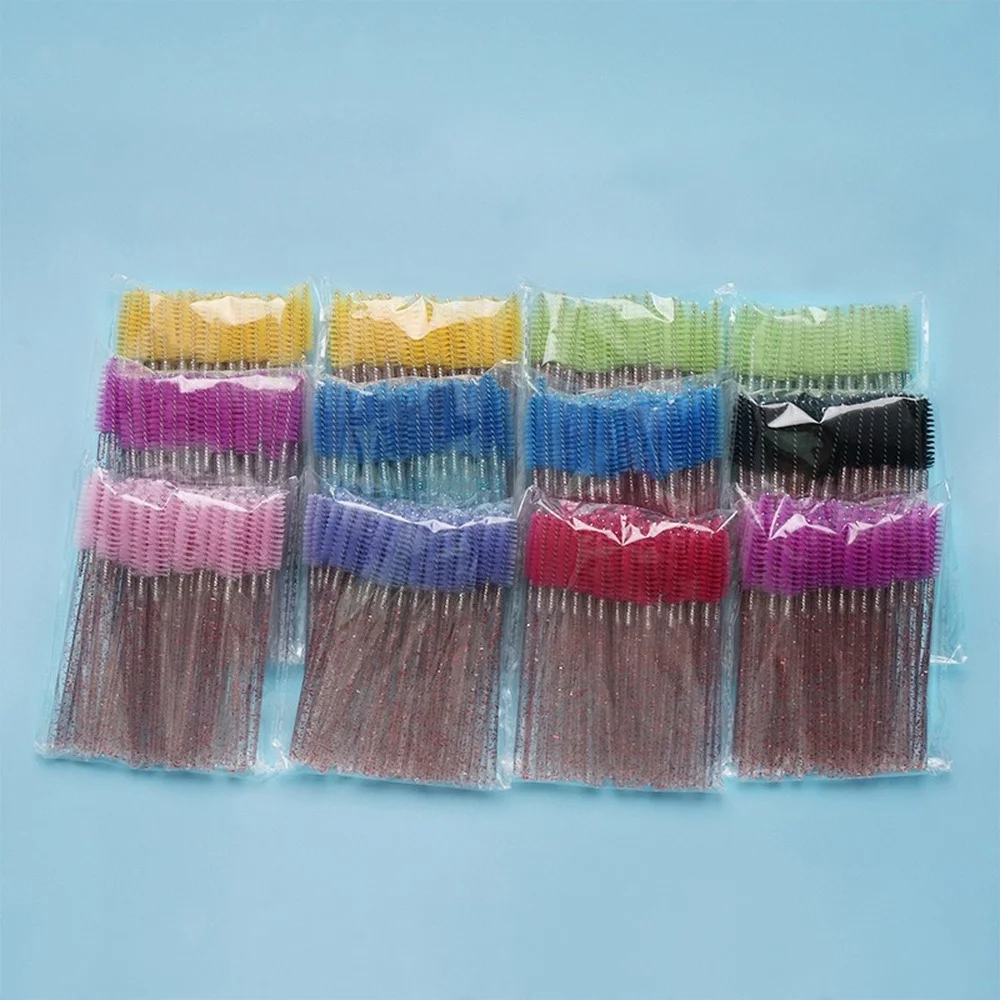 

Hot 50/5Pcs Eyelash brush Extension Disposable Eye lashes Makeup Brushes Eyebrow Mascara Wand Applicator flexible can bent New