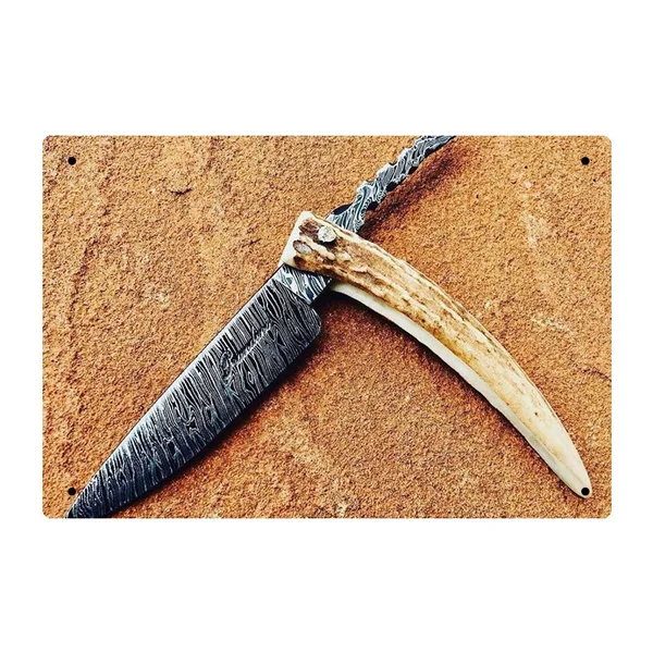 Новый нож из дамасской стали по низкой цене маленький кинжал изысканный стальной