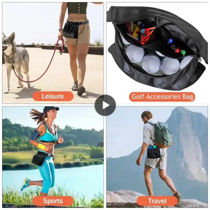 

Multifunctional Adjustable Belt Professional Sports Gear Durable Stretch Mesh Pocket Lightweight Tennis Training Ball Pocket