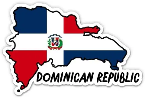 

Dominican Republic Map with Flag - Vinyl Sticker Decal for Phone, Laptop, Water Bottle Car Decal Car Decoration KK13cm