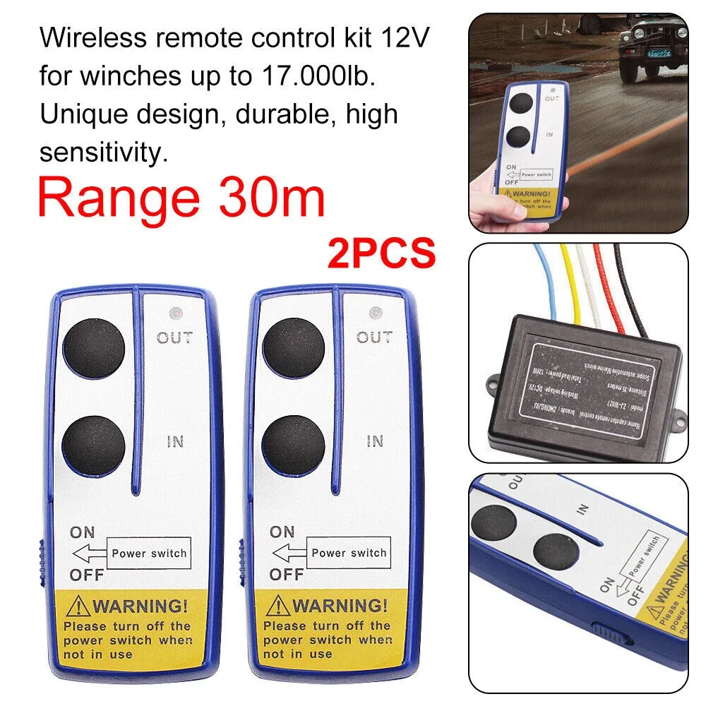 

Wireless Winch Remote Kit high sensitivity Power In/Out Winch Remote Contactor Dual Switch Controlller