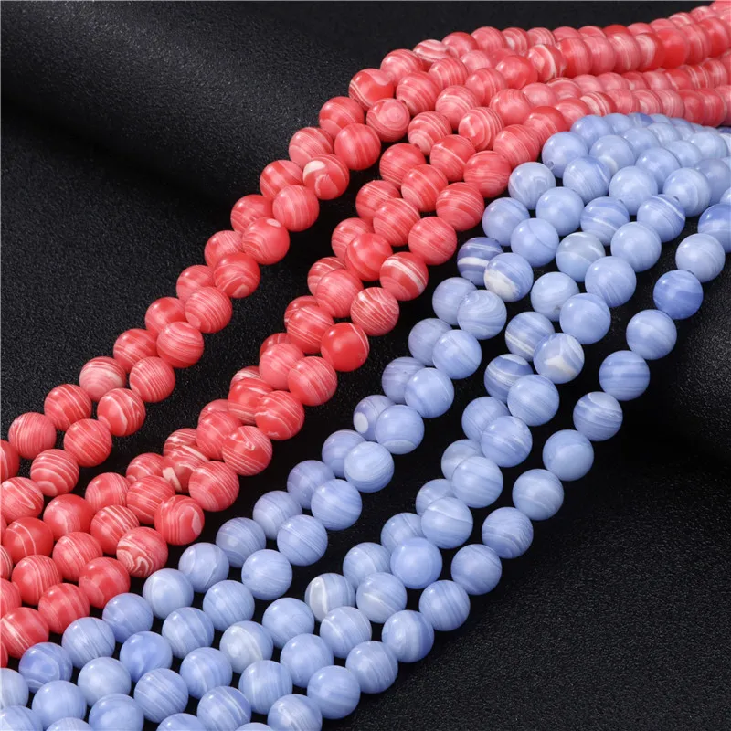 

Бусины из натурального камня, красные, фиолетовые кружевные Агаты, круглые свободные бусины-разделители, аксессуары для браслетов, 6/8/10 мм