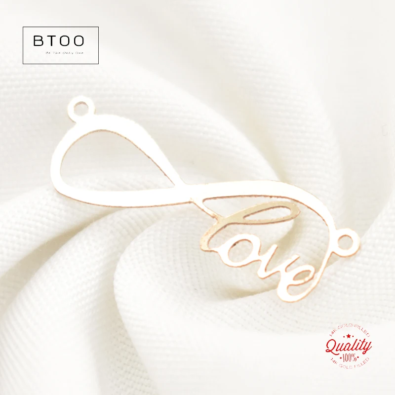 14-каратное золото с наполнителем Бесконечная любовь двойным отверстием золотые