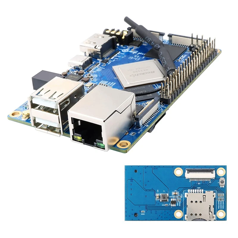 

Плата разработки для Orange Pi 4B + плата расширения Rockchip RK3399 4 Гб + 16 Гб EMMC с NPU SPR2801S работает для Android