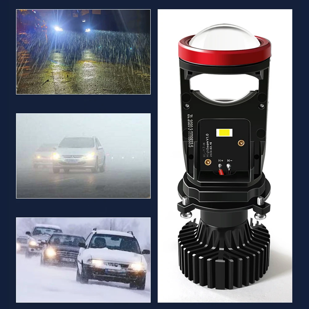 

Cars LED Light Headlight High Power 12 (V) 2pcs/kit 4 (A) 50W Aluminum H4 Fisheye Light Replacement Set Vehicles