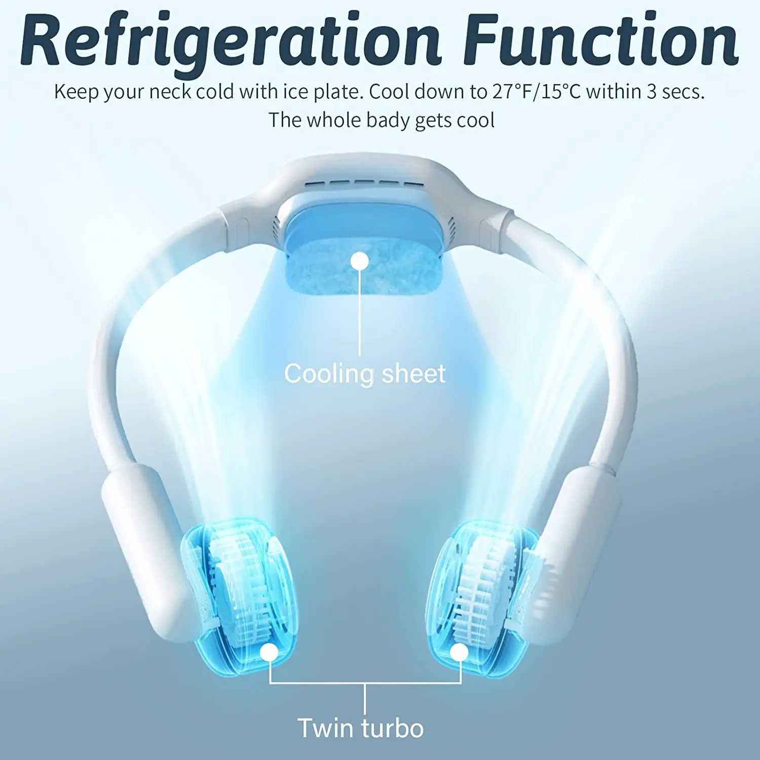 

Mini Neck Fan USB Rechargeable 4000mAh Hanging Neckband Fan Foldable Portable Air Conditioner Outdoor Bladeless Electric Fans