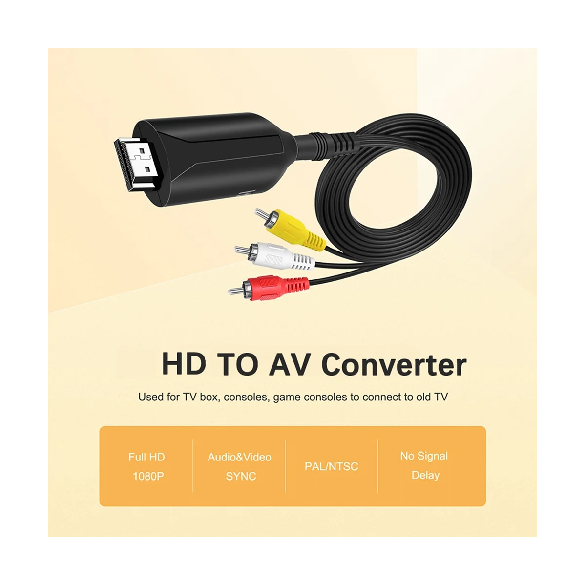 

Video Converter HDMI-Compatible To AV Audio and Video Adapter HDMI-Compatible TO AV RCA HD Conversion Cable