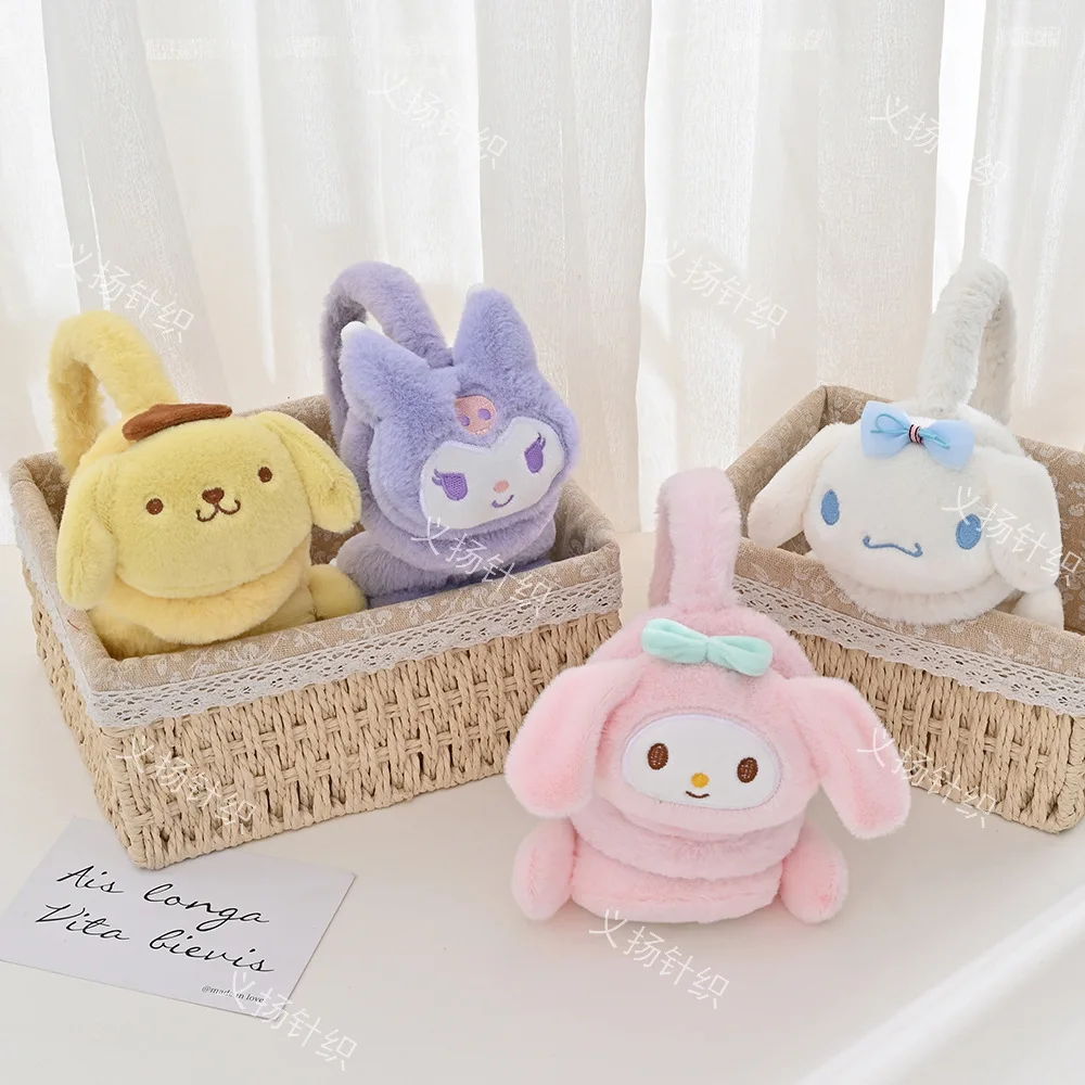 

Kawaii Anime Katone Cute Sanrio Kuromi Hello Kitty Winter Students Outdoor Cold Protection Plush Earmuffs Earwrap Warm Gift
