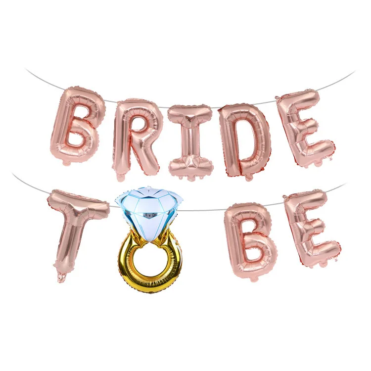 

Rose Gold BRIDE TO BE Letter Ring Foil Balloon for Wedding Bridal Shower Bachelorette Hen Party Favor Decoration Supplies 16inch