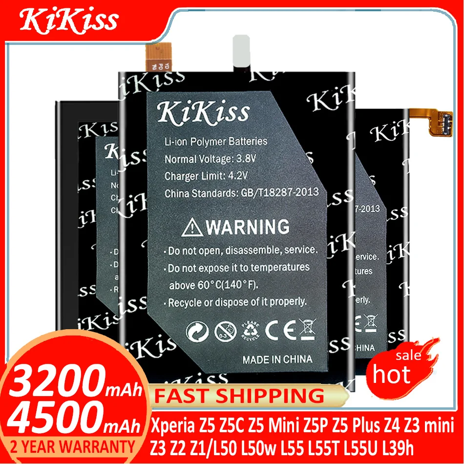

KiKiss Battery For Sony Xperia Z5 Z5C Z5mini Z5 Mini Z5P Z5 Plus Z5Plus Z4 Z3 mini Z3mini Z3 Z2 Z1 L50 L50w L55 L55T L55U L39h