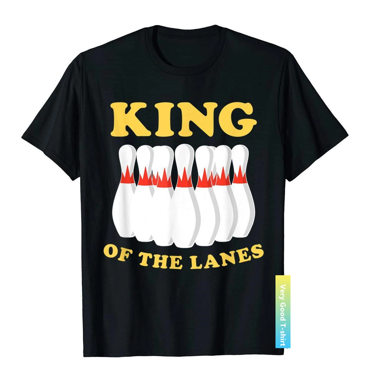 

King Of The Lanes Men's Bowling T-Shirt NoveltySummer Tops T Shirt Designer Cotton Men T Shirts