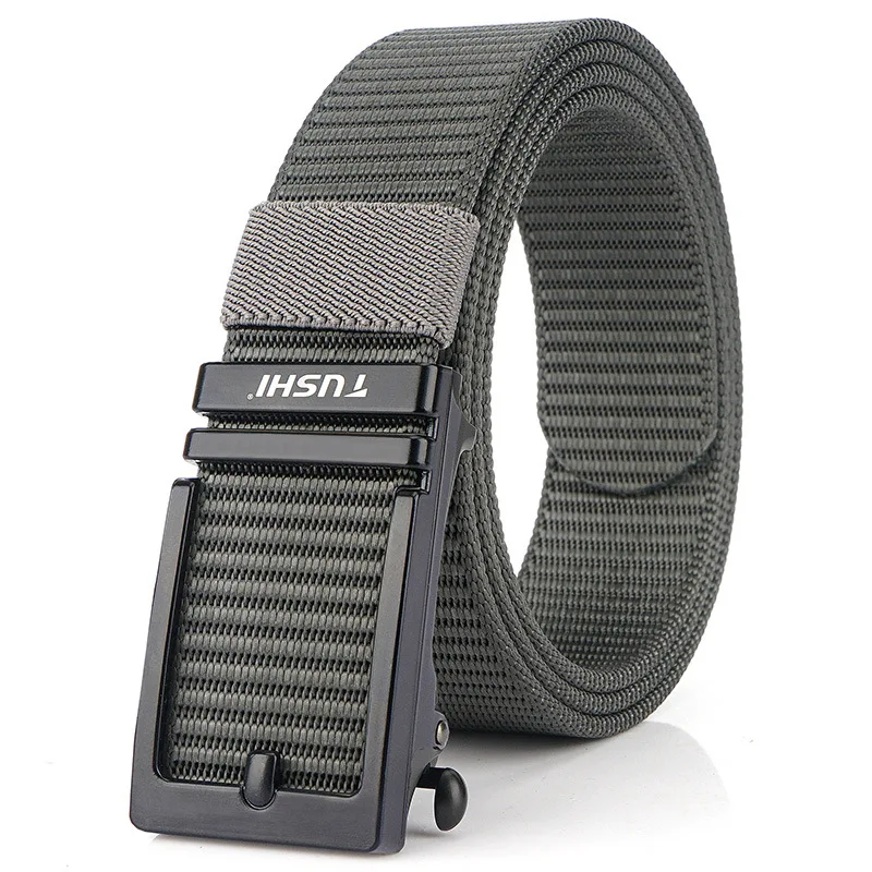 2023 Non-porous Toothless Alloy Automatic Buckle Youth Canvas Belt Men's Nylon Casual Casual Wear Korean Fashion Belt Wholesale