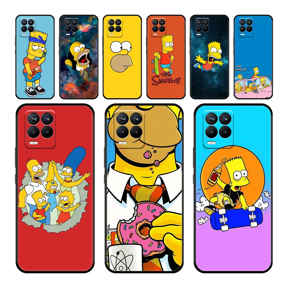 

For Oppo Realme GT Master 9 5G 8 C21y X50 Pro C21 8i GT Neo 2 7 Pro C3 XT 5 6 V13 Cartoon Simpson Cases Capinha Celular Coque