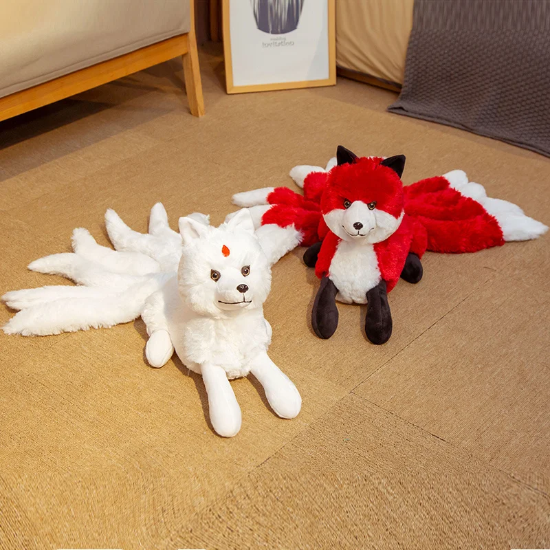 Nine Tails Fox Myth Story Kyuubi Kitsune Белый Красный Мультяшный Животный ТВ-модель Небо