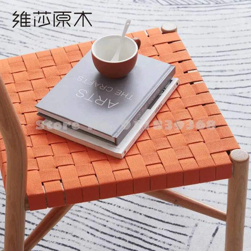 Japanese-style solid wood dining chair oak leisure office back modern minimalist study student writing |