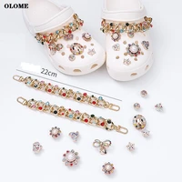 bling jewelry shoes charms croc sets pearl chains crystal rhinestone assecories clog shoe decorate women party birthday gifts