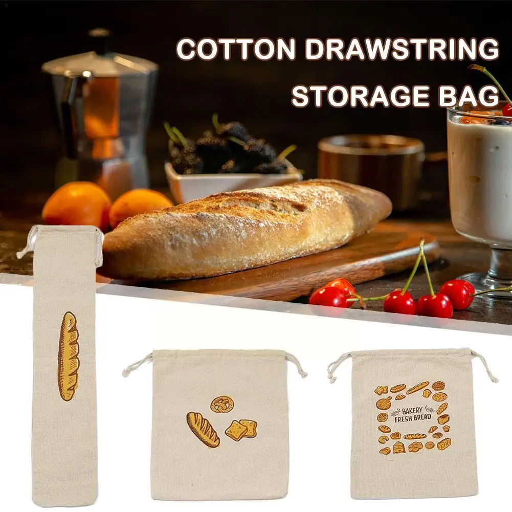 

Linen Bread Bag Reusable Cotton Drawstring Storage Loaf Bread Homemade Storage Bags Fresh Bag Drawstring Bread Linen P5S1