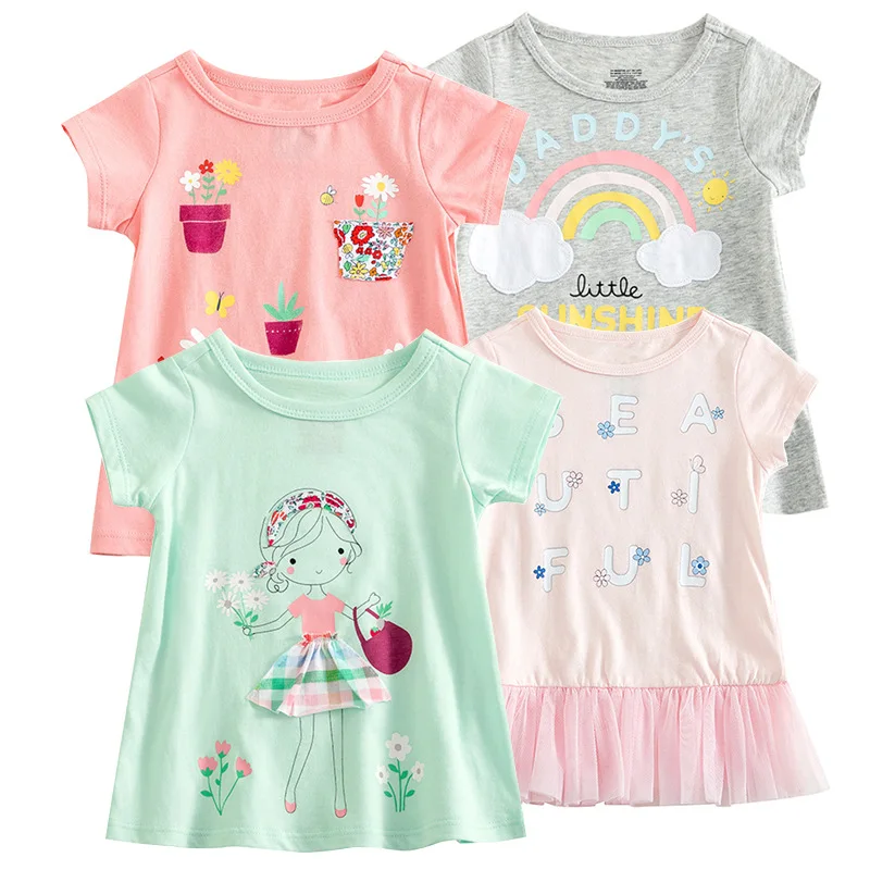 

Girls Short Sleeves 2021 Summer Fashion Unisex T-shirt Children White Tees Baby Kids Cotton Tops For Girls Clothes