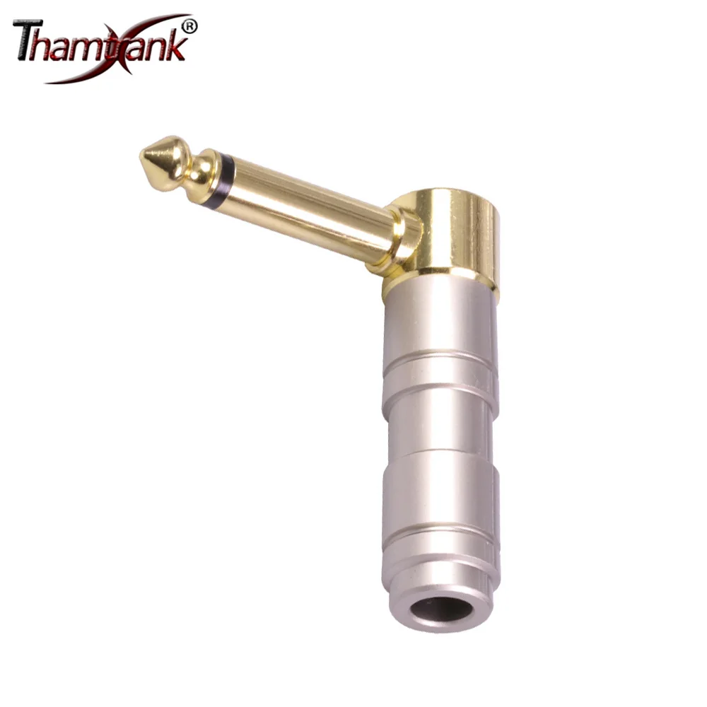 

50pcs Right Angle 6.35mm Mono Male Assembly Connector Microphone Plug Smoothly Gold-plated Jack 6.35 Speaker Plug