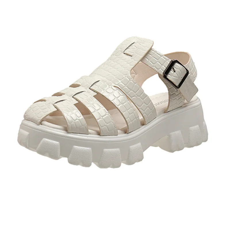 Women's British Style Thick Bottom Fashion Flat Shoes Women Sandals