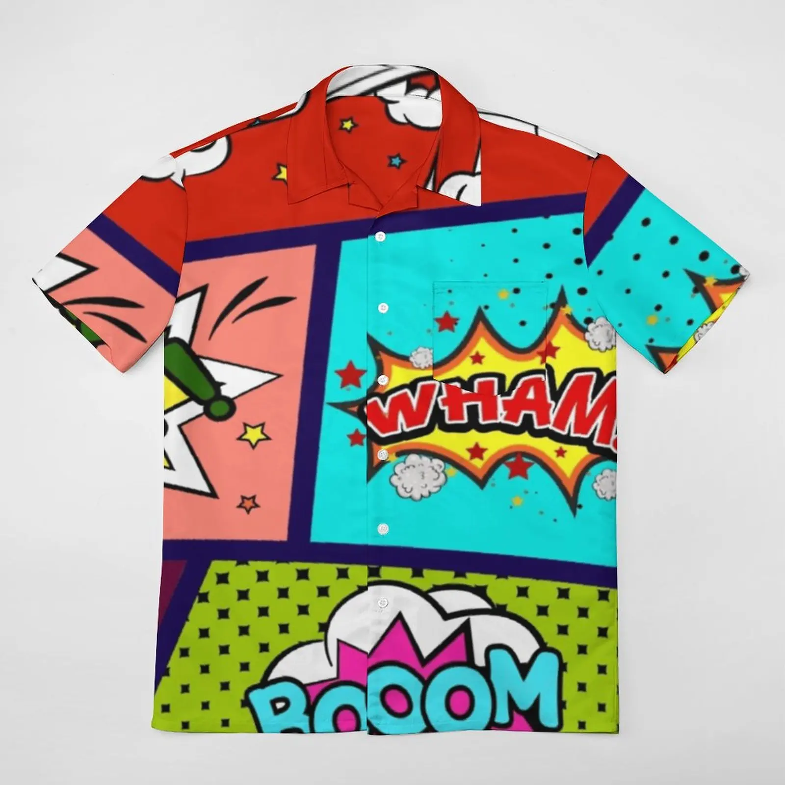 

Panels Crazy Colorful And Bright Comic Book Panels Arts-1 Tshirt Top Quality Suit High Quality A Short Sleeved Shirt Home USA Si