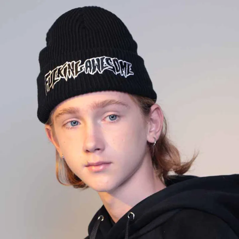 Потрясающие зимние шапки с вышивкой для мужчин и женщин акриловые манжетами