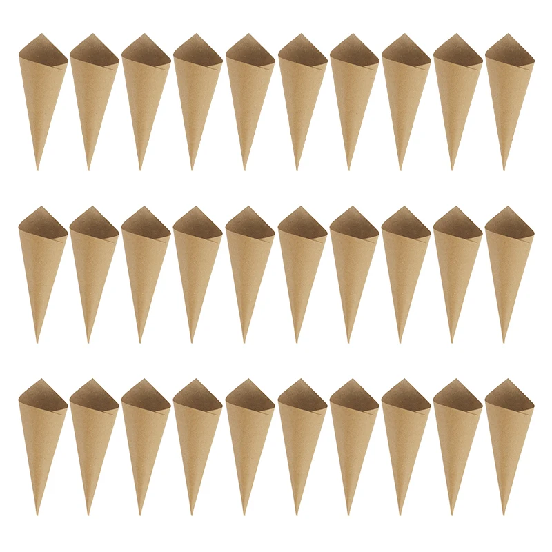 

Vintage For Wedding 30 Holes Birthday Solid Color Box Petals Tray DIY Dried Flowers Brown Paper Confetti Cone Stand Party Favor