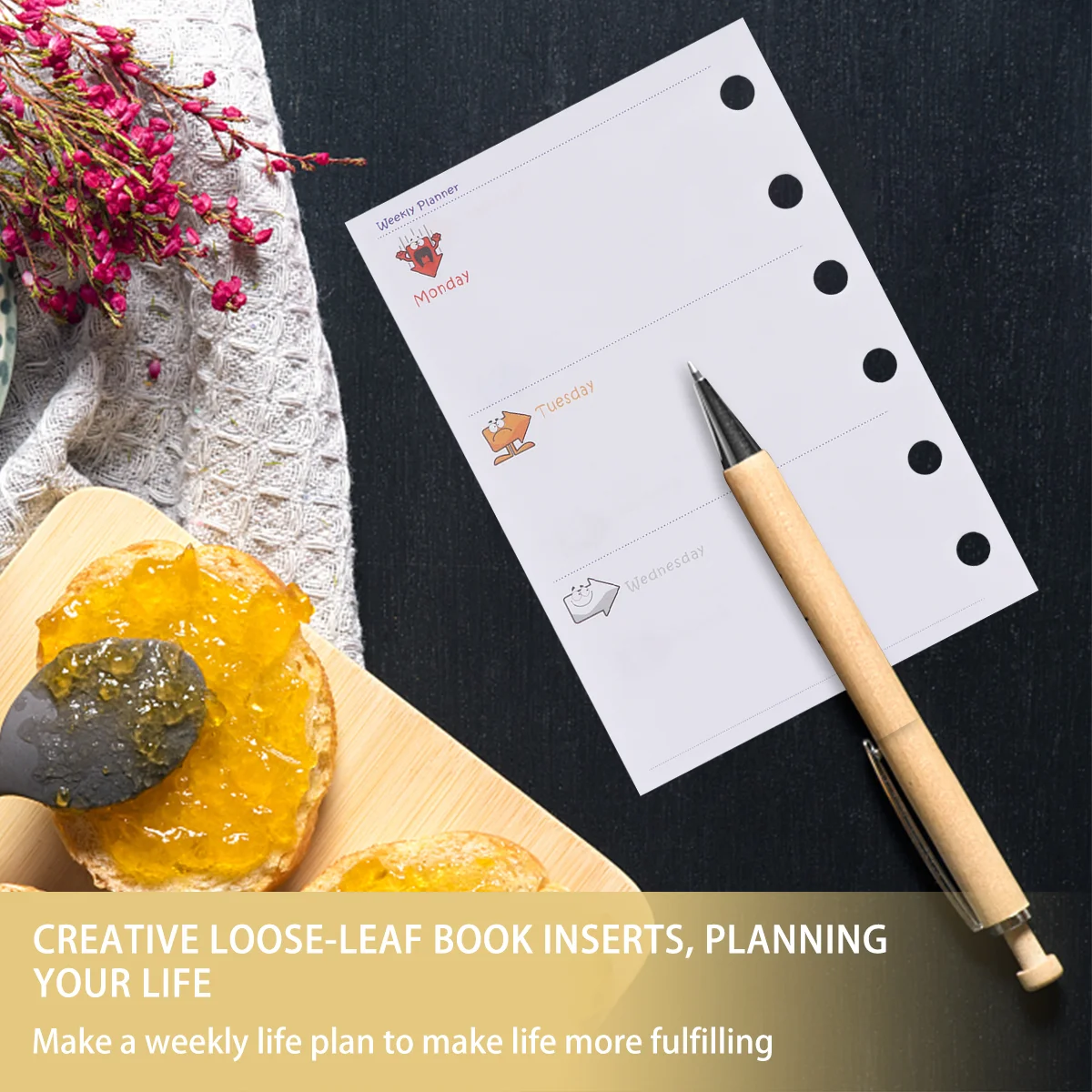 

3pcs 6-Ring A7 Replacement Core Papers Refill Paper for School Student