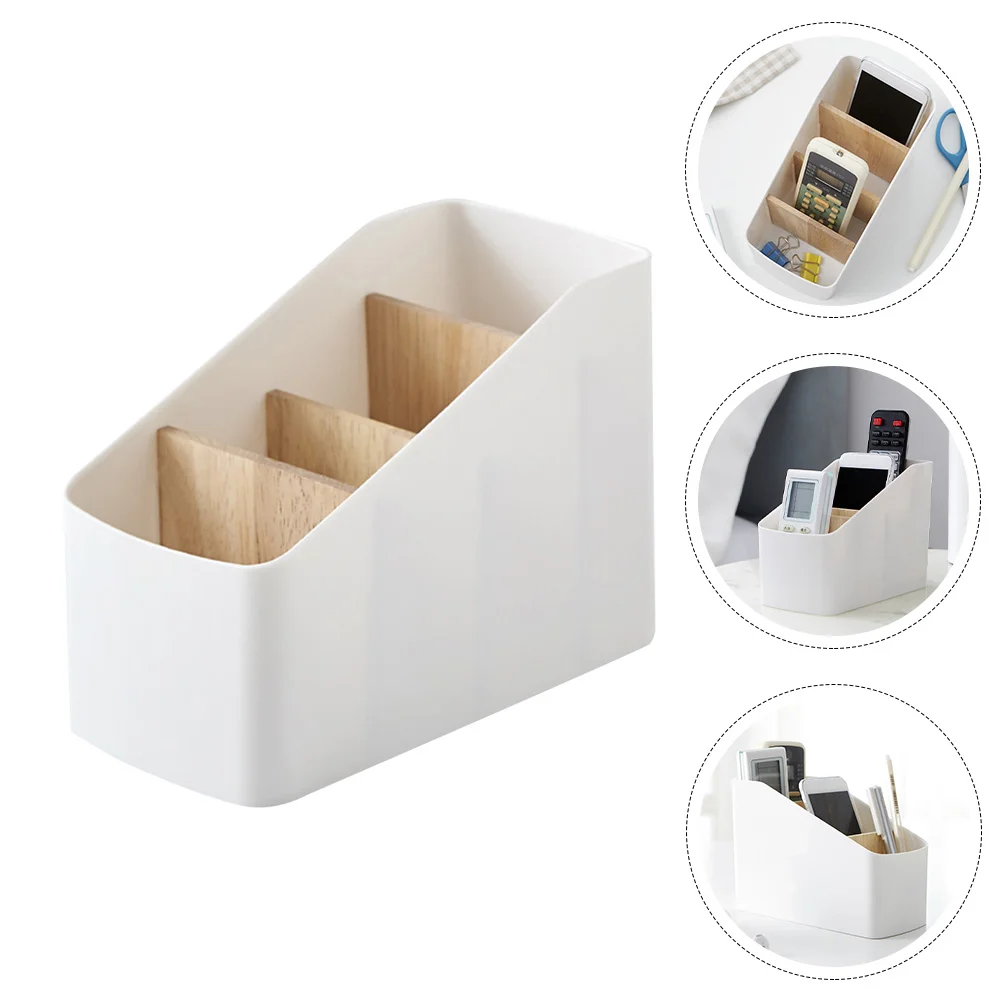 

Remote Control Storage Box Household Remote-control Holder Desktop Phone Bedside Table Case Stationary Organizer Abs Office