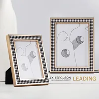 Metal Light Luxury Modern Simple Solid Wood Photo Frame Soft Decoration Home Accessories Picture Frame Set   Photo Frames