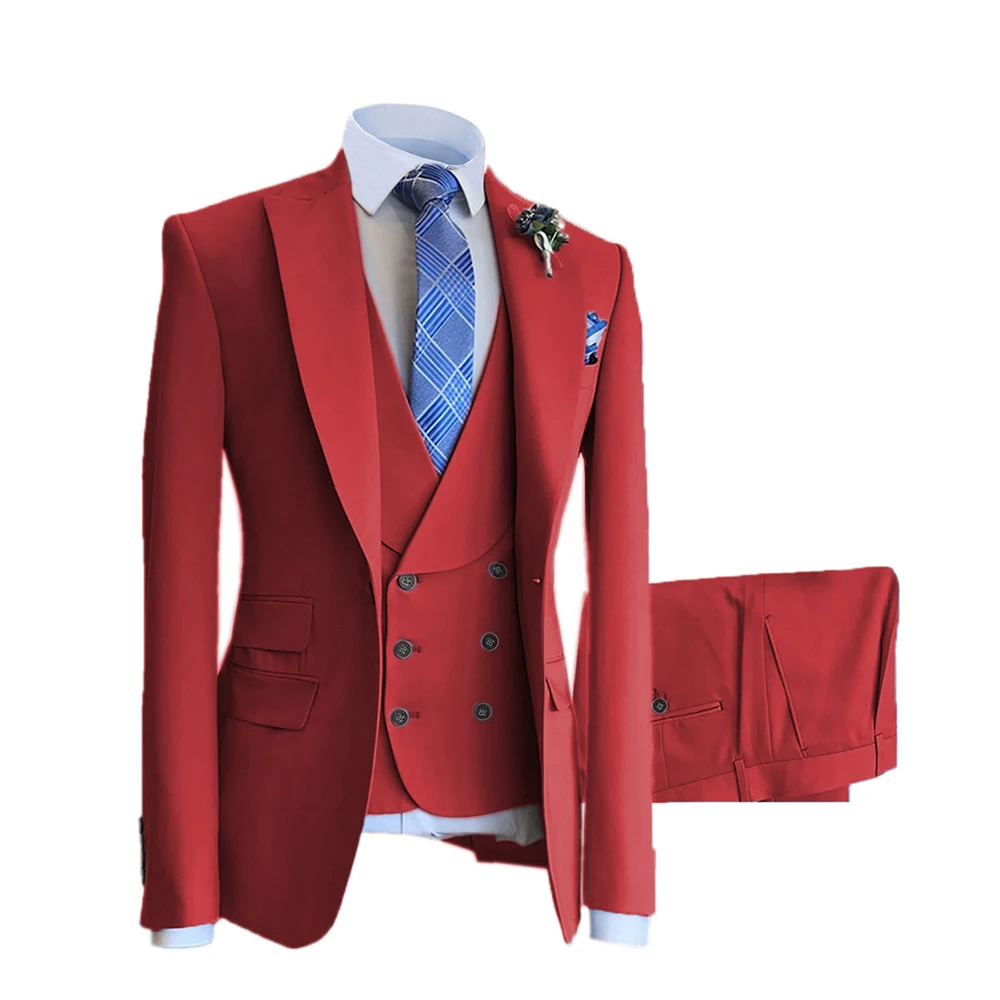 

2023 Men Suit Blazer Spring Jacket Pants Vest Single Breasted White Wedding Tuxedo Slim Fit Formal Custom Made Outfits