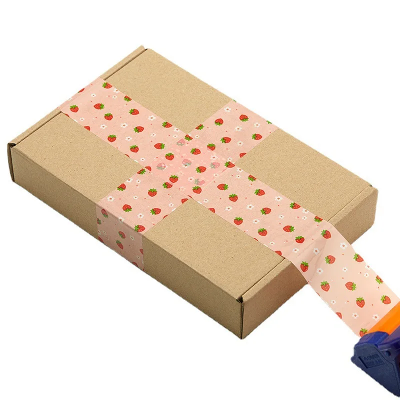 Pink Strawberry Packing Sealing Transparent Adhesive Tape for Small Business Supplies Shipping Express Packaging Gift Box Decor |