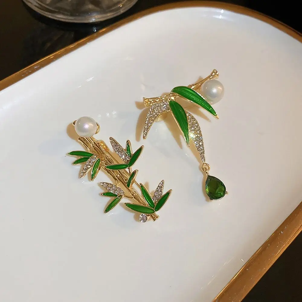 Винтажные Броши с жемчугом элегантные модные булавки для воротника листьями